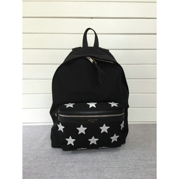 【SAINT LAURENT】(Black) YSL second-hand bag, backpack canvas blk, floorless bag, men's style